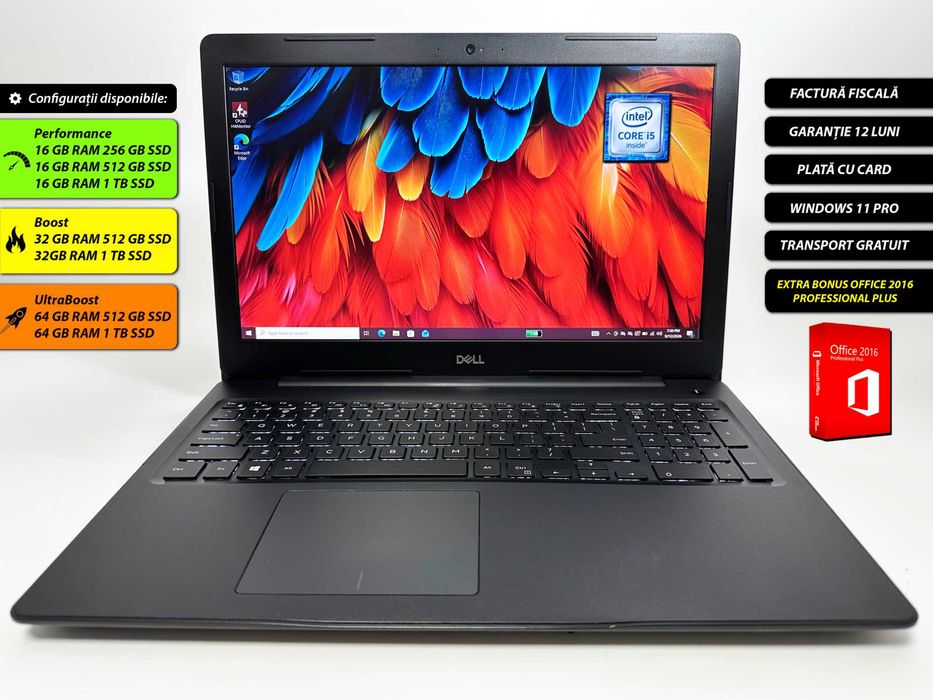 Laptop Dell Latitude 3590 Intel i5 Ecran 15.6 inch Full HD Gama business ultrabook Office 2016 Windows 10/11 Factura Garantie 1 an