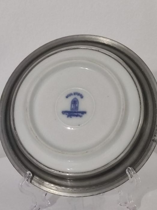 Farfurie cu flori cobalt