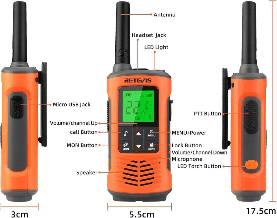 Retevis RT45P Водоустойчиви уоки-токита IP67