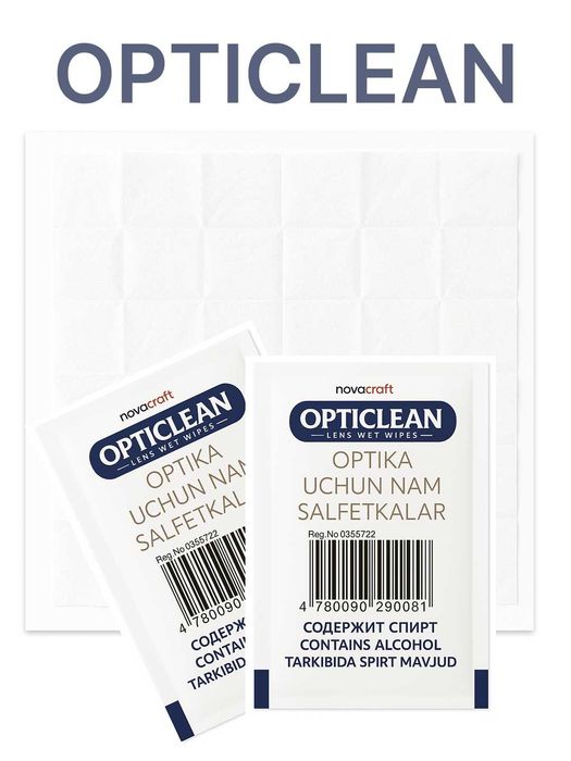 Влажные салфетки OPTICLEAN для очков и экранов, 50 шт.