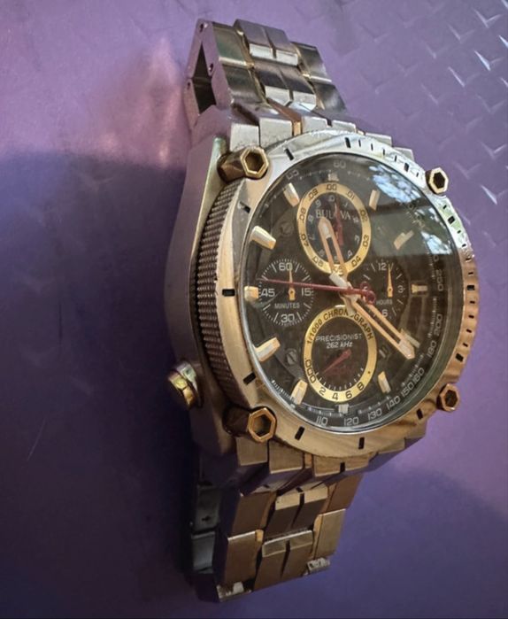 Ceas Bulova Chronograpf High Precision Quartz, Curved Mineral Crystal