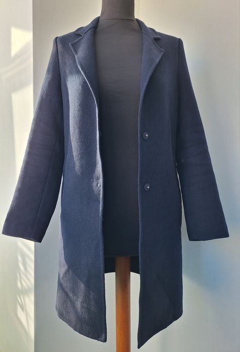 Palton bleumarin Zara lână Xs