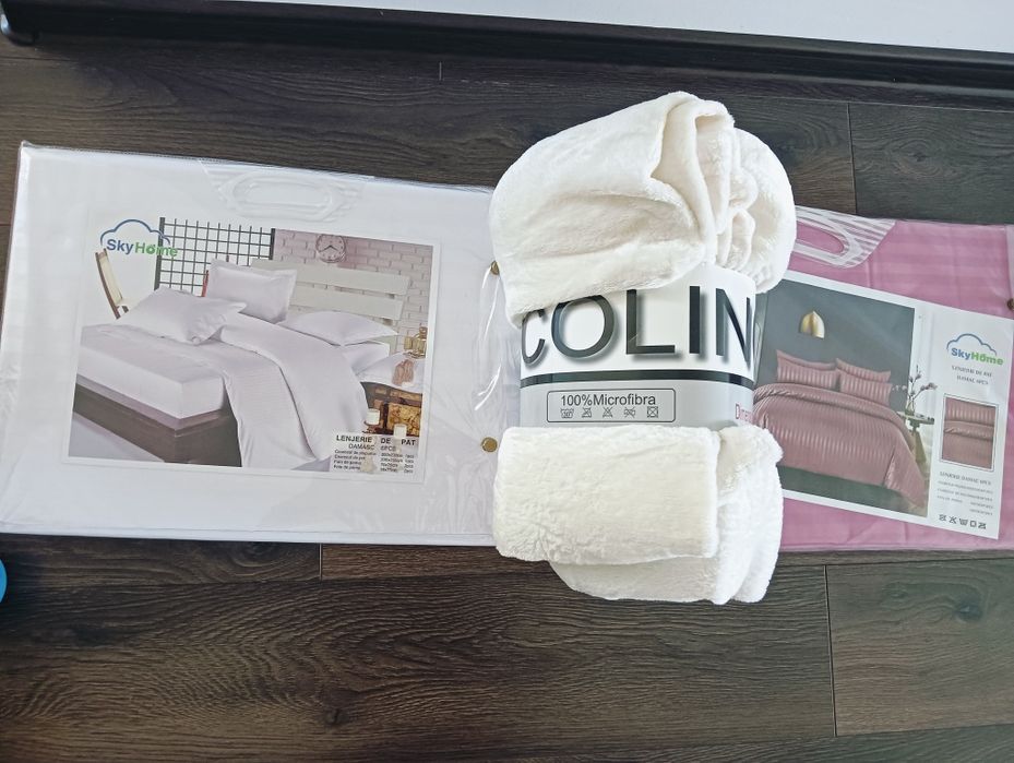 Lenjerie Damasc  6 piese cu multe cadouri la o comanda dată