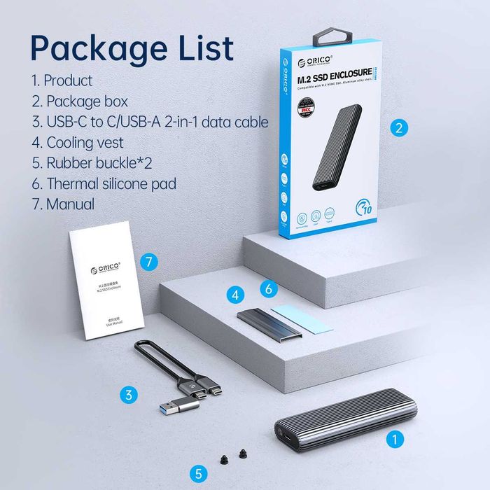 Корпус для SSD M.2 Nvme Orico AM2C3-G2 10gbit