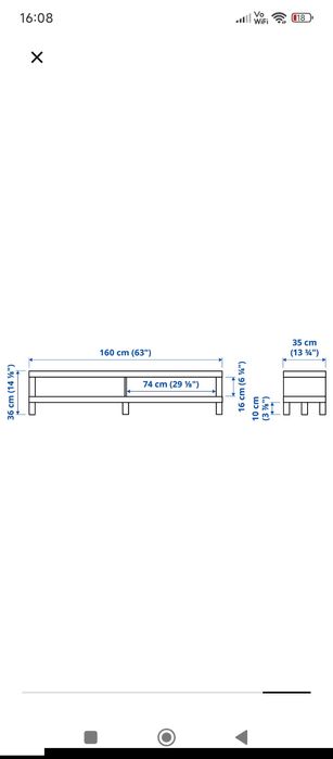 Comoda TV IKEA neagra că noua -ambalat