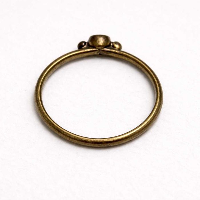 Винтидж пръстен с червена стъклена паста, 1950-1970