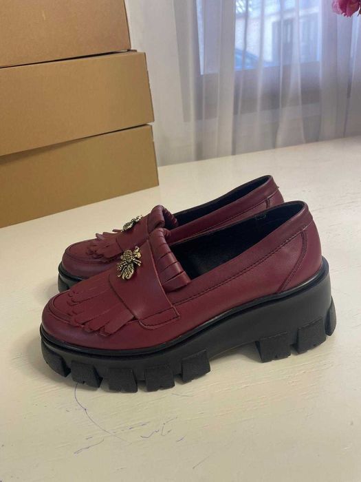 Vand mocasini dama din piele naturala Visiniu!