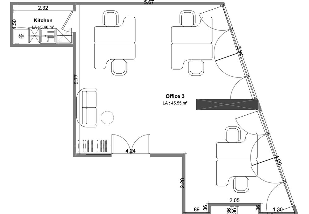 Дава се под наем Офис в София, Младост 2 - 48 кв.м за 713 € - Снимка #1