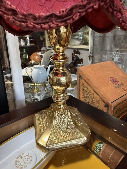 красив ретро лампион нощна лампа месингов