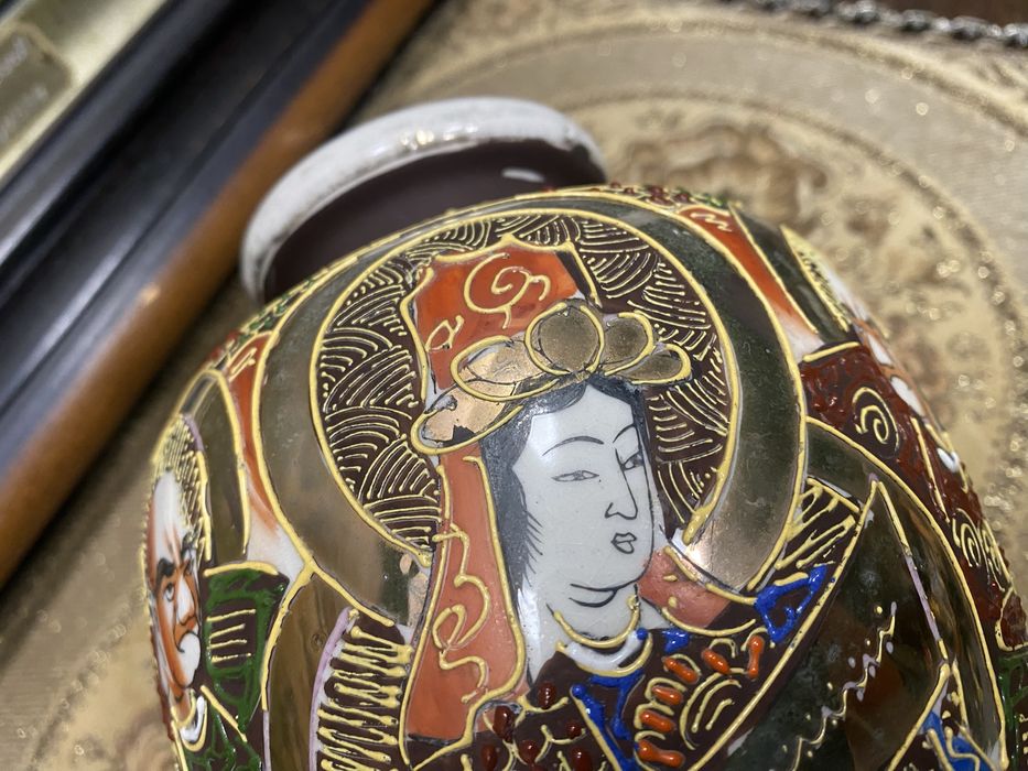 Японска порцеланова ваза Satsuma стил маркировка Япония 1950-1960