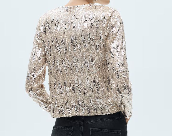 Блуза пайети Mango - златист цяят