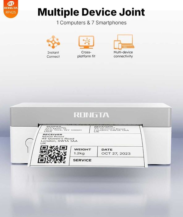 Rongta Bluetooth термопринтер за етикети, Еконт, Спиди, товарителници