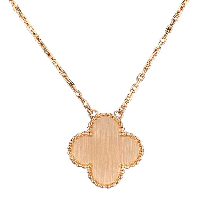 Van Cleef & Arpels VCA Rose Black Diamond Alhambra Clover Дамско Колие