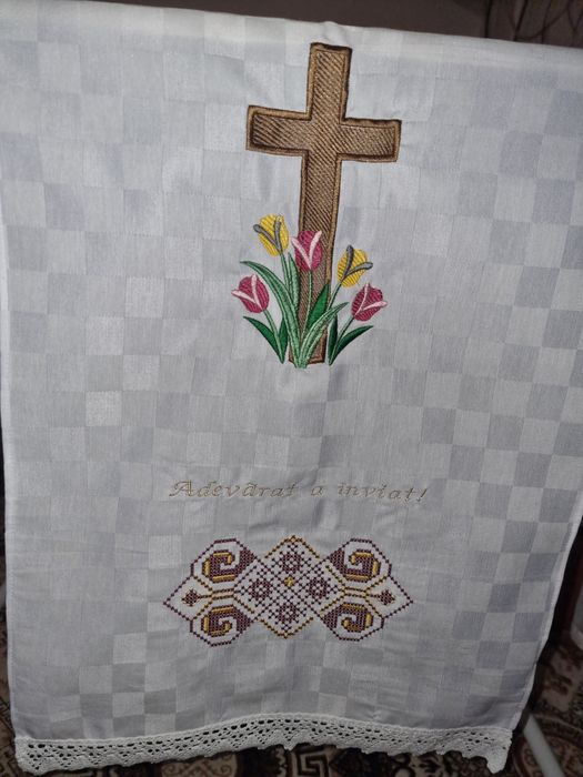 Prosop Paște brodat 40x80 model religios