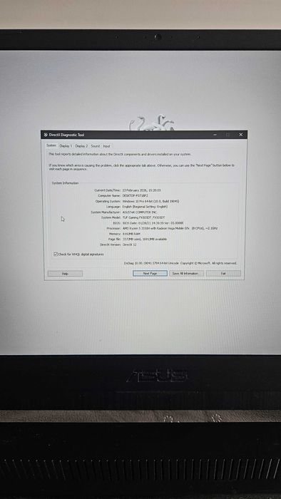 Asus tuff stare foarte buna