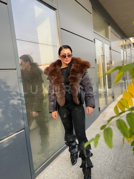 Geaca blana naturala detasabila, gluga