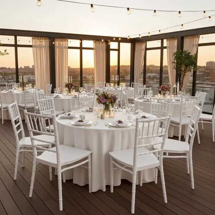 Scaun Chiavari Tiffany 100% PP pentru evenimente,nunta,cort 40x41x91cm