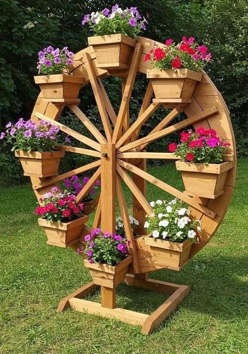 Suport flori tip carusel pentru gradina