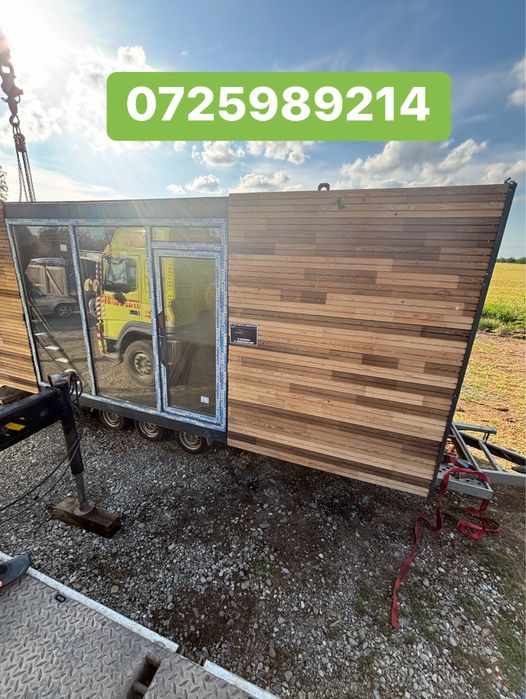 Vand container modular 3m x 7m cu lambriu pe exterior modelul din anun