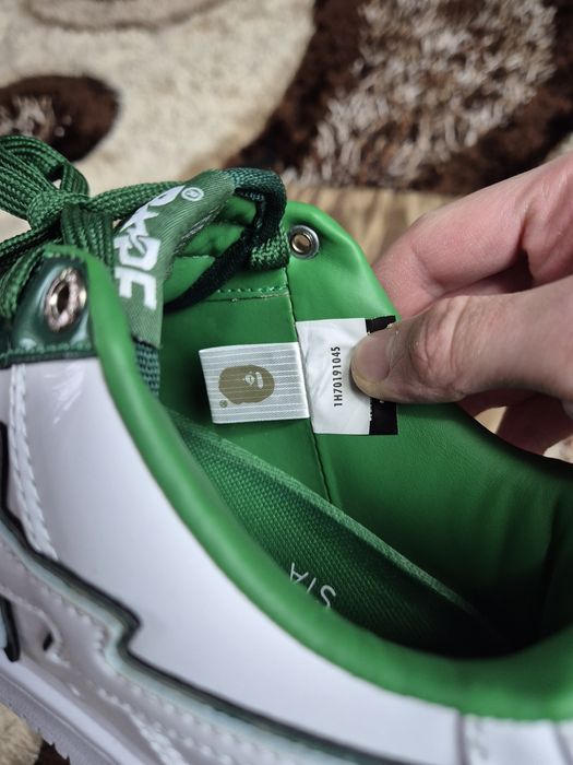 A Bathing Ape Bape Sta Low - White/Green - Mărimea 41 - Noi / Piele Lă