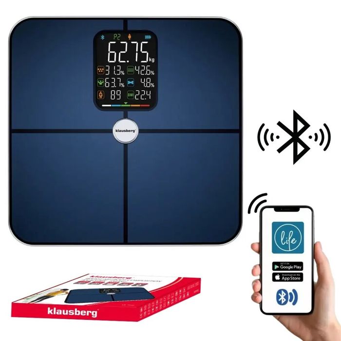 Cantar de baie smart, afișaj LCD, conectare prin Bluetooth capacitate