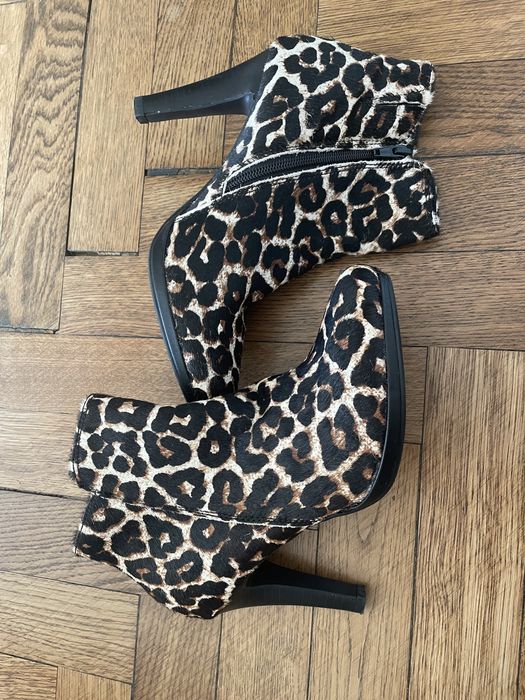 Ghete piele imprimeu leopard NOU fara eticheta