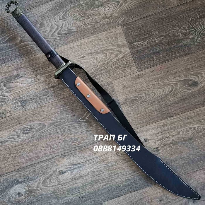 Остър и масивен меч за две ръце Shuangshou Jian става и за Мачете