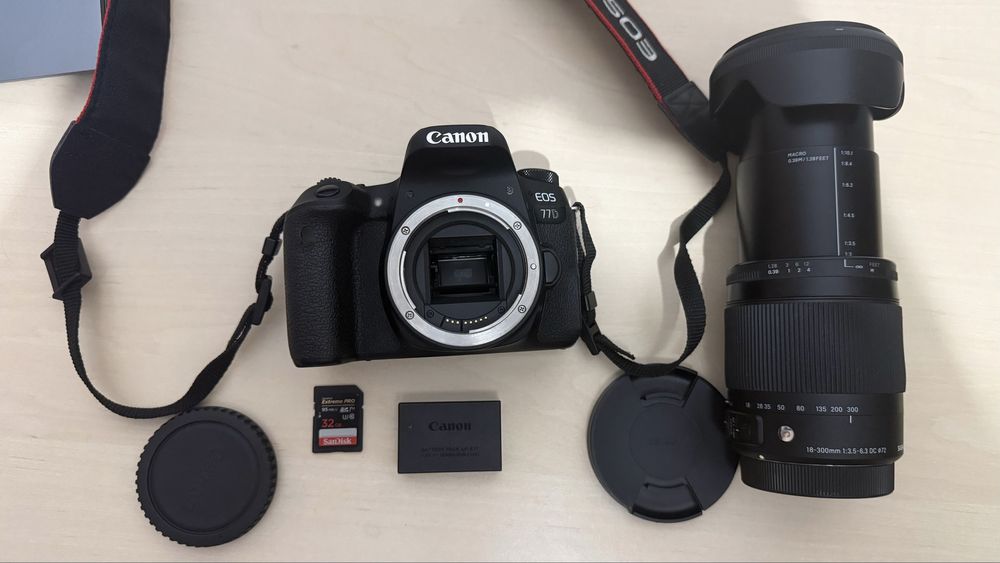 Vând/Schimb Kit Foto DSLR Canon 77D+Obiectiv Sigma 18-300mm