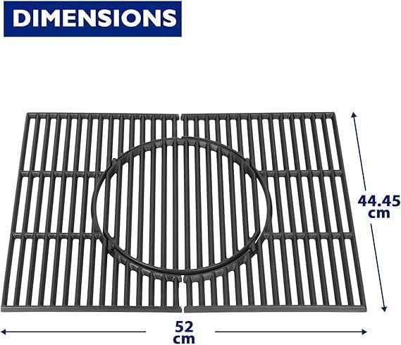 Grătar de gătit din fontă cu inserție rotundă detașabilă 52/45cm