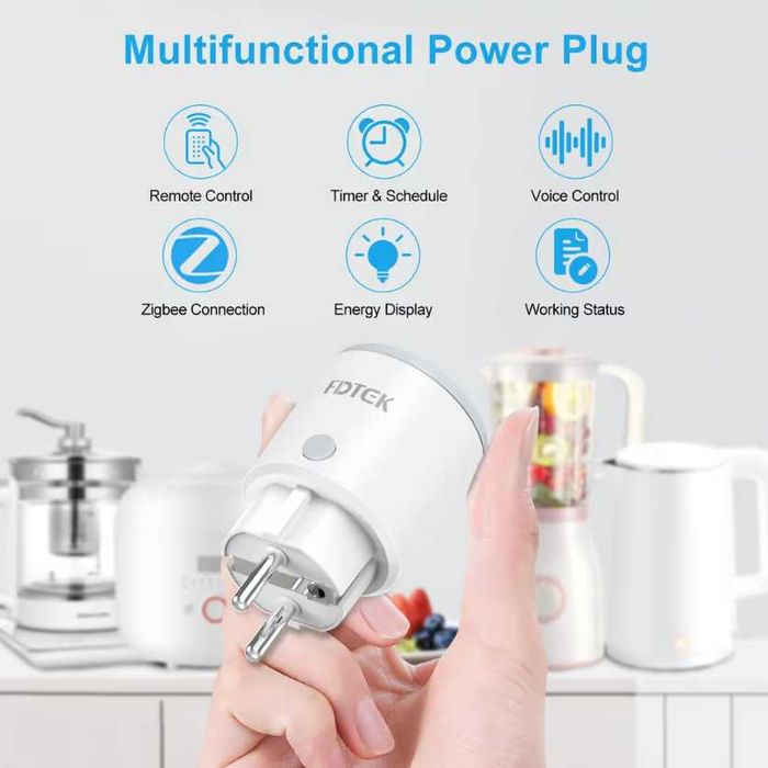 Set 2 prize inteligente Zigbee cu măsurare a curentului, pachet de 2