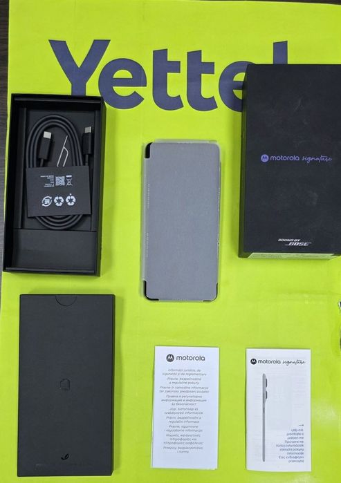КАТО НОВ 512GB Motorola Signature Yettel Гаранция 2029 Martini Olive Gold