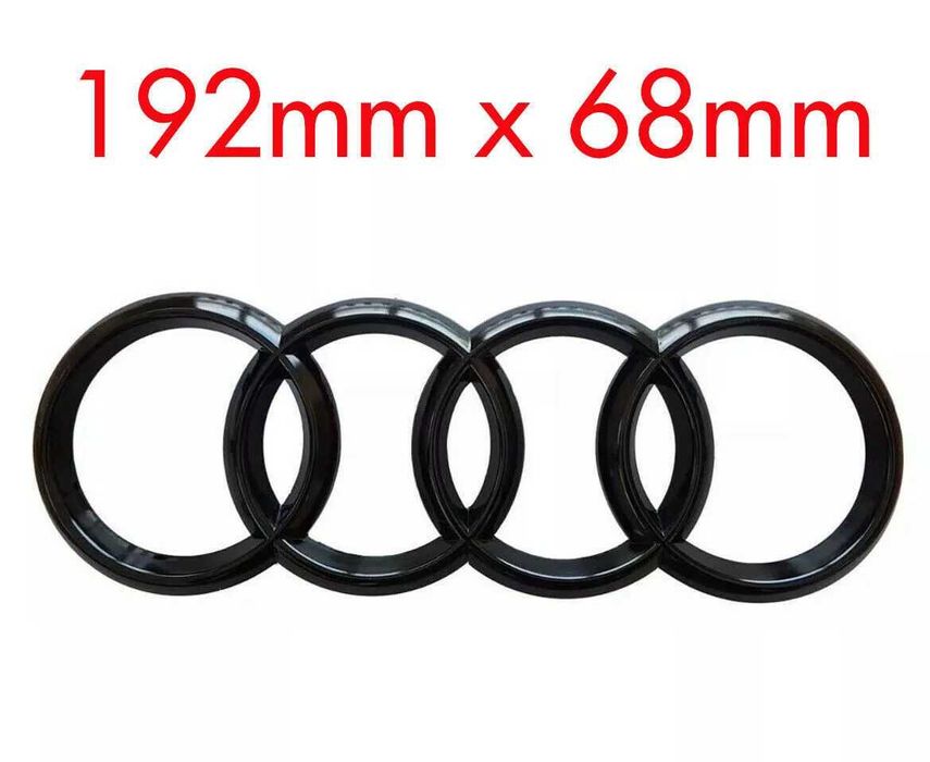 Емблема за Ауди Audi задна черен гланц 192мм A1 A3 A4 A5 A6