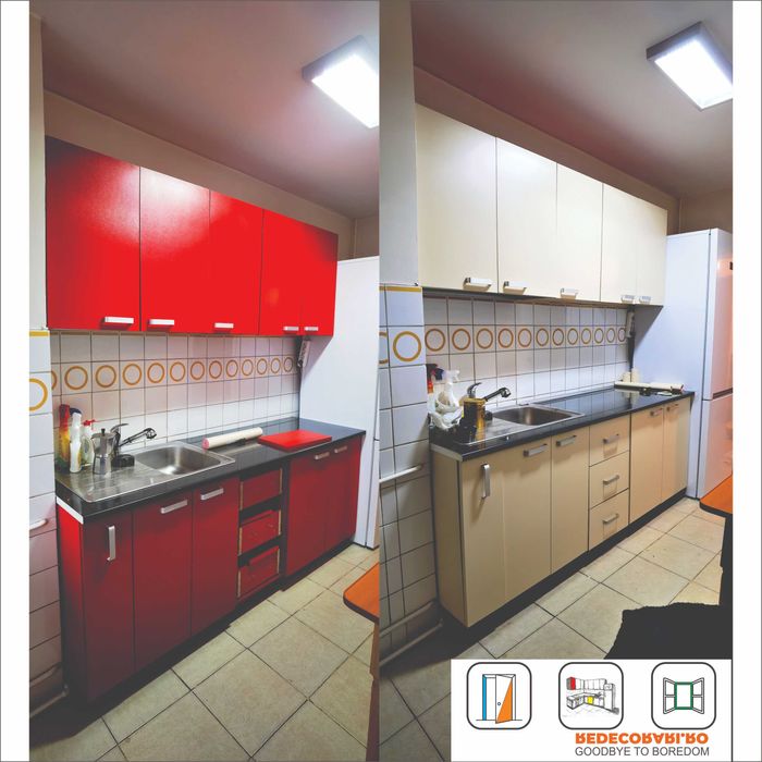 Colantare, recolantare, decorare, tapet: mobila, usi, geamuri, pereti.