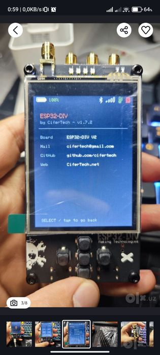 Esp32 div V2  
v: 1.7.2 
Yangi faqat ishlash ishl