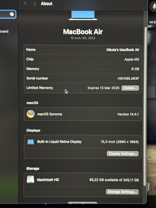 Macbook Air m2 15 inch