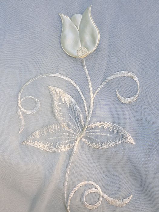 Superbă perdea voal cu broderie florală,  Nou!