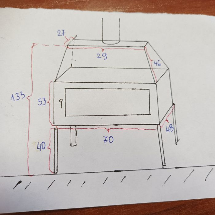 Камина на дърва с водна риза правена по поръчка - пълен комплект.