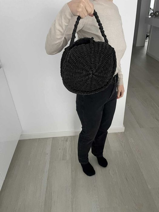 Geanta plaja neagra Stradivarius