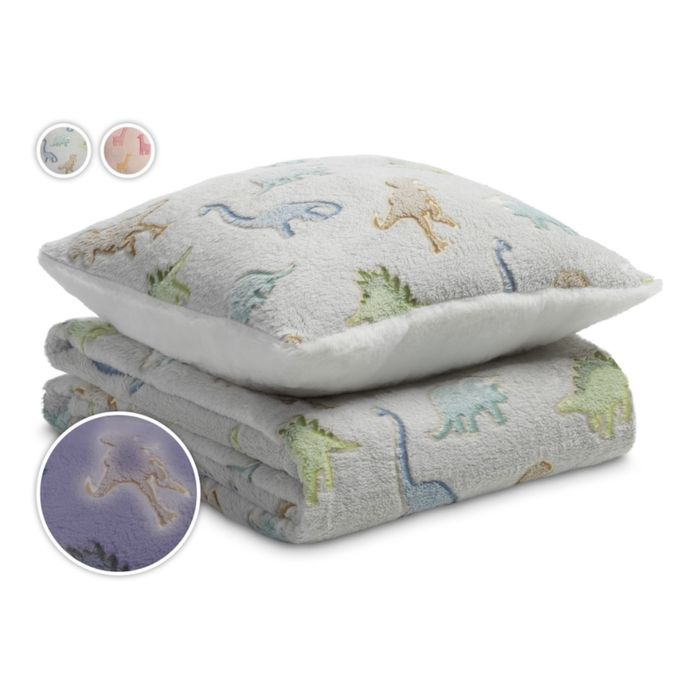 Детски комплект Dormeo Warm Hug (одеало и възглавница) - динозаври