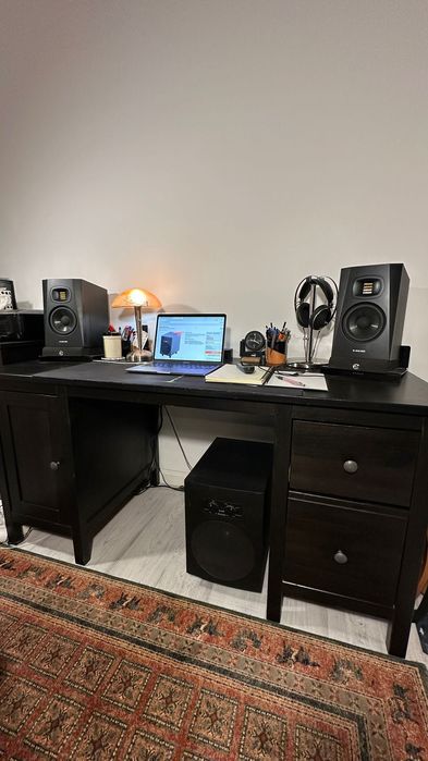 Monitoare ADAM Audio T5V + Sub8 subwoofer cu telecomanda, cabluri stok