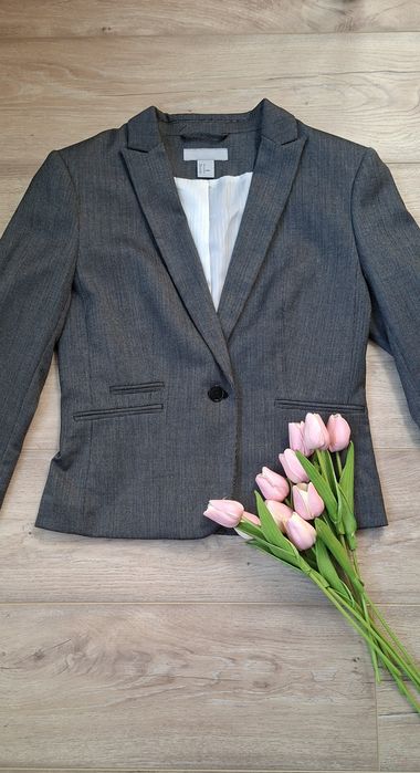 Sacou office damă alb-negru H&M