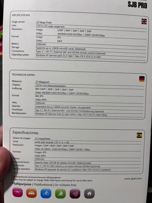 Action Camera Sjcam p8