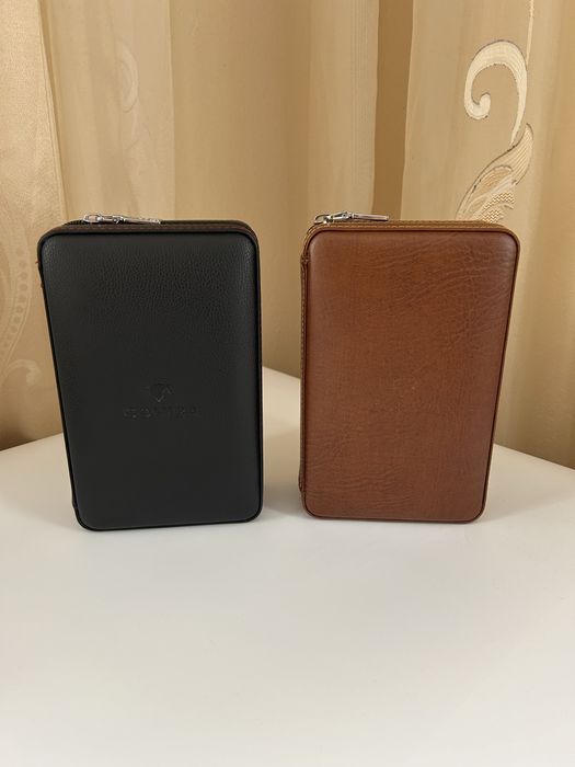 Cohiba преносим хумидор за 4 пури – кожа и кедрово дърво, кафяв/черен