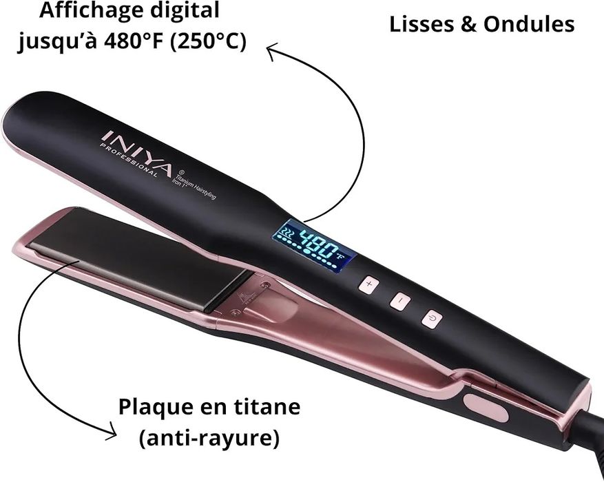 Професионална преса за коса Iniya Professional с титаниеви плочи 250°C