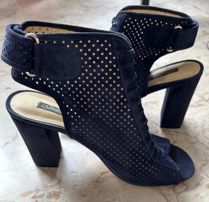 Sandale piele toc patrat Medea model Graciana mar 38 foarte comode