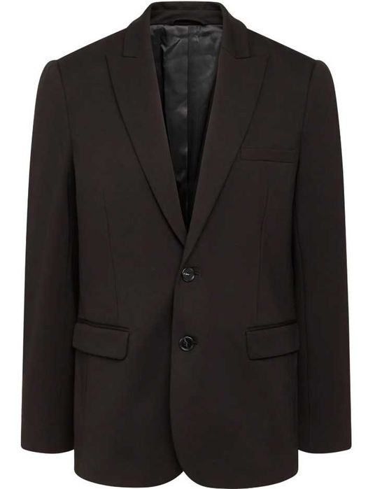 Costum slim fit premim Bruuns Bazaar 48 M negru material respirabil