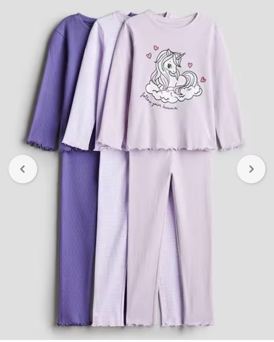Set pijamale 116 H&M fete, bumbac
