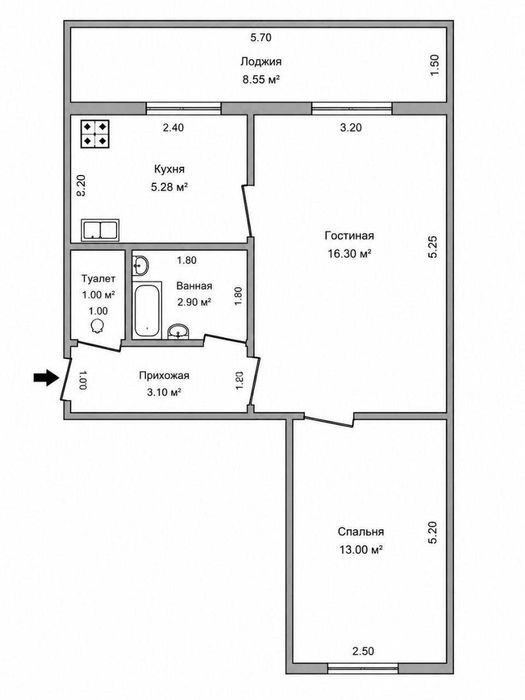 Ташсельмаш Ашхабад парк ц1 2в3/4/4 55м²