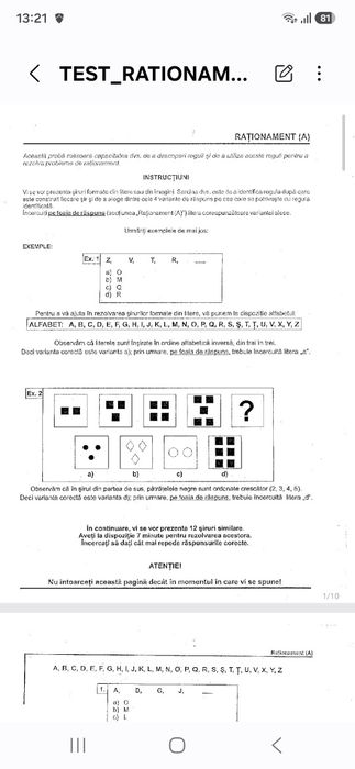 Teste psihologice, admitere MApN