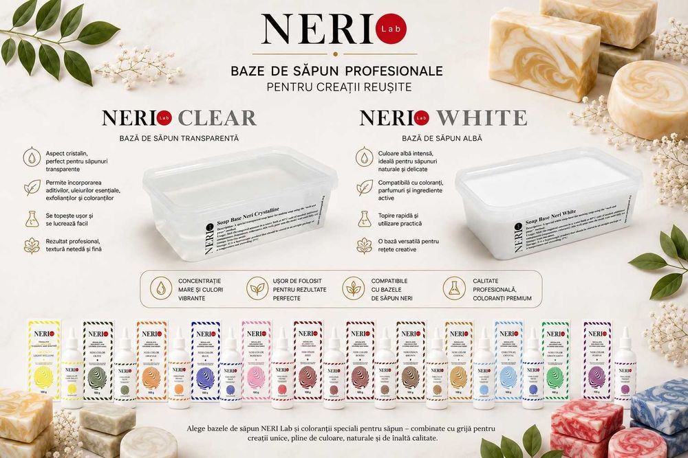 Baze de sapun hand-made Neri Melt&Pour 2 sortimente